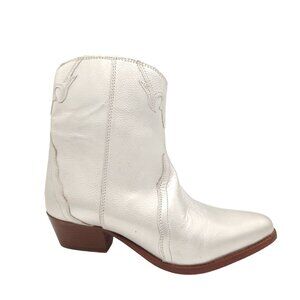 NEW Free People New Frontier Cowgirl Boots Womens 8.5 Silver Metallic Western